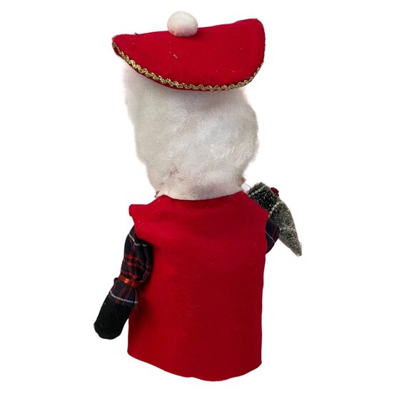Santa Clause With Red Jacket Faux Glasses Carrying a Tree Wood Body Shoes On Pla - Picture 12 of 13